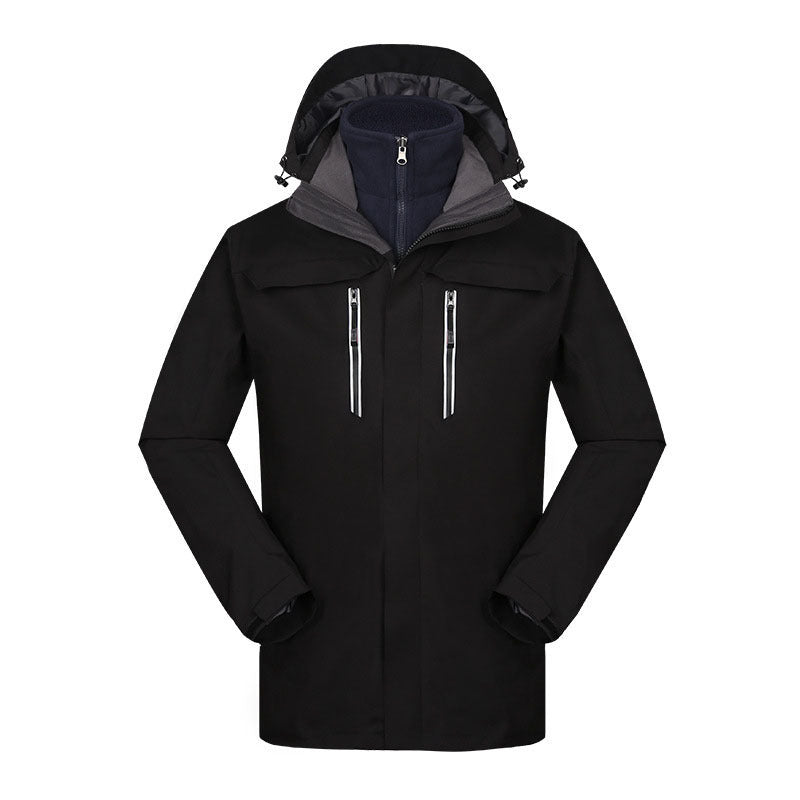 Veste d'extérieur en velours corail pour homme, combinaison intérieure deux pièces pour femme, détachable