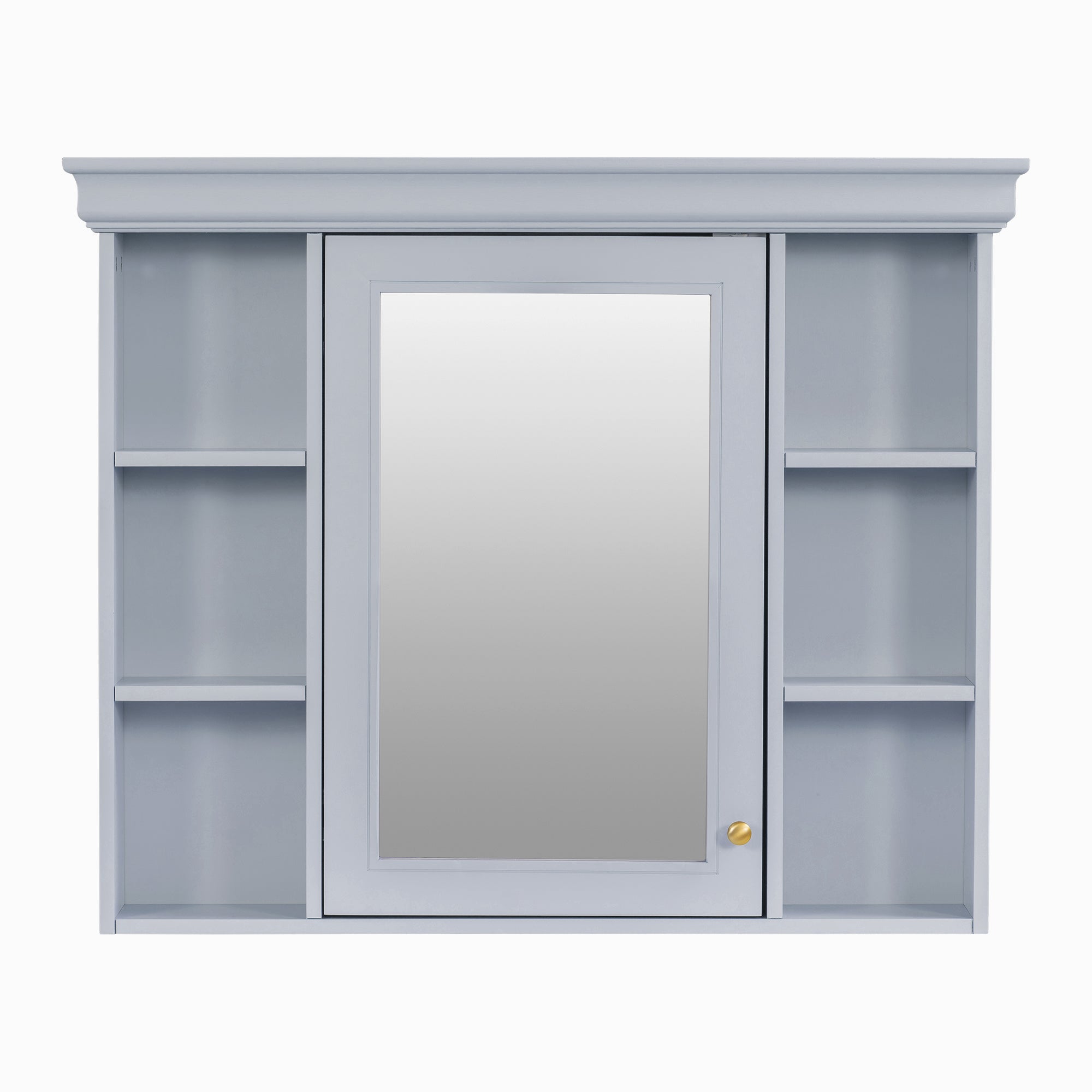 Meuble-lavabo de salle de bain 36'' avec armoire à pharmacie, armoire à miroir moderne avec étagère réglable, meuble de rangement de salle de bain avec 4 tiroirs