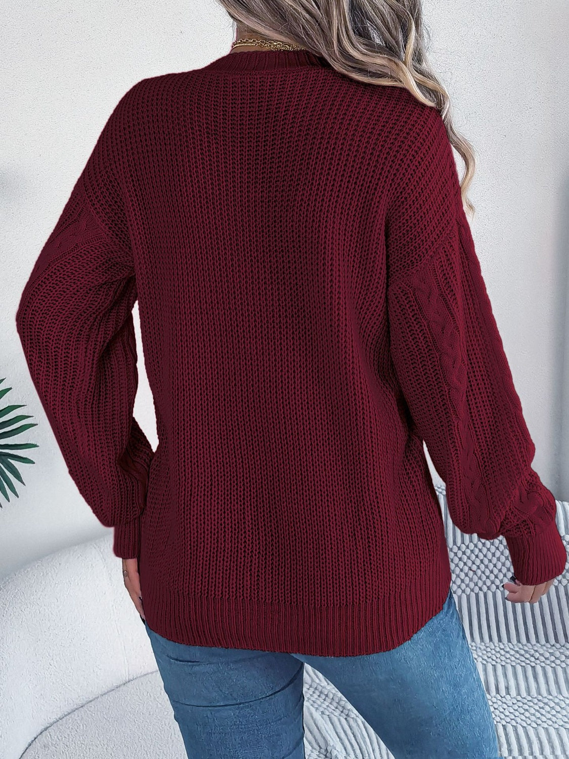 Cardigan à manches longues en maille torsadée