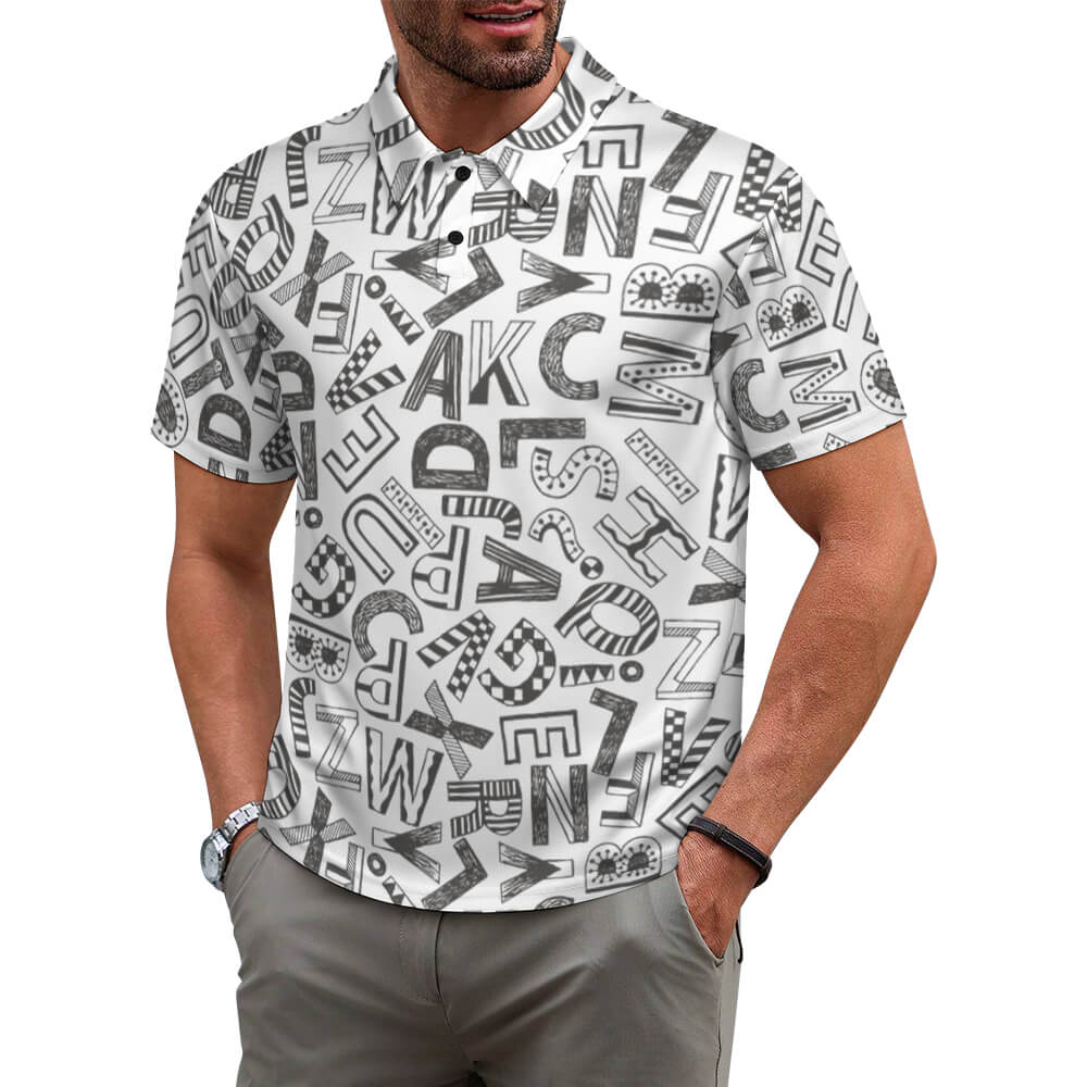 New Men's Shoulder buttoned polo shirt