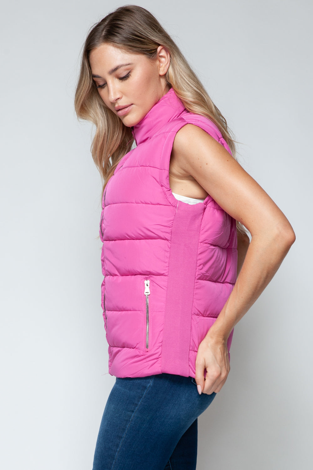 Gilet à col roulé zippé snob avec poches