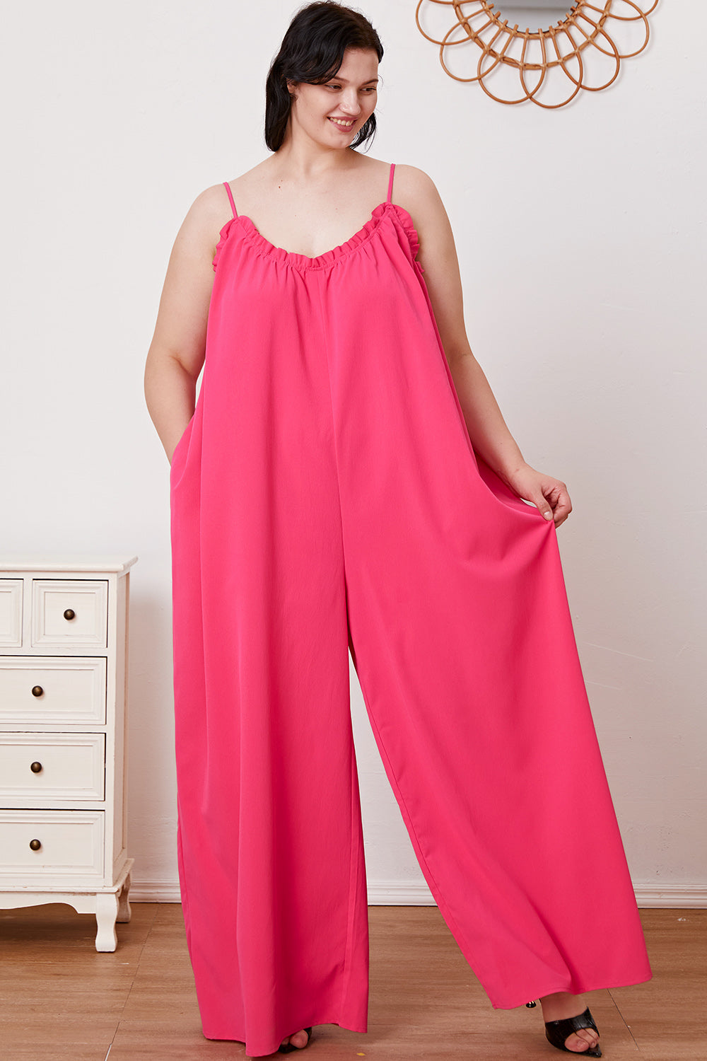 Combinaison camisole Double Take taille réelle à volants et à nouer dans le dos avec poches