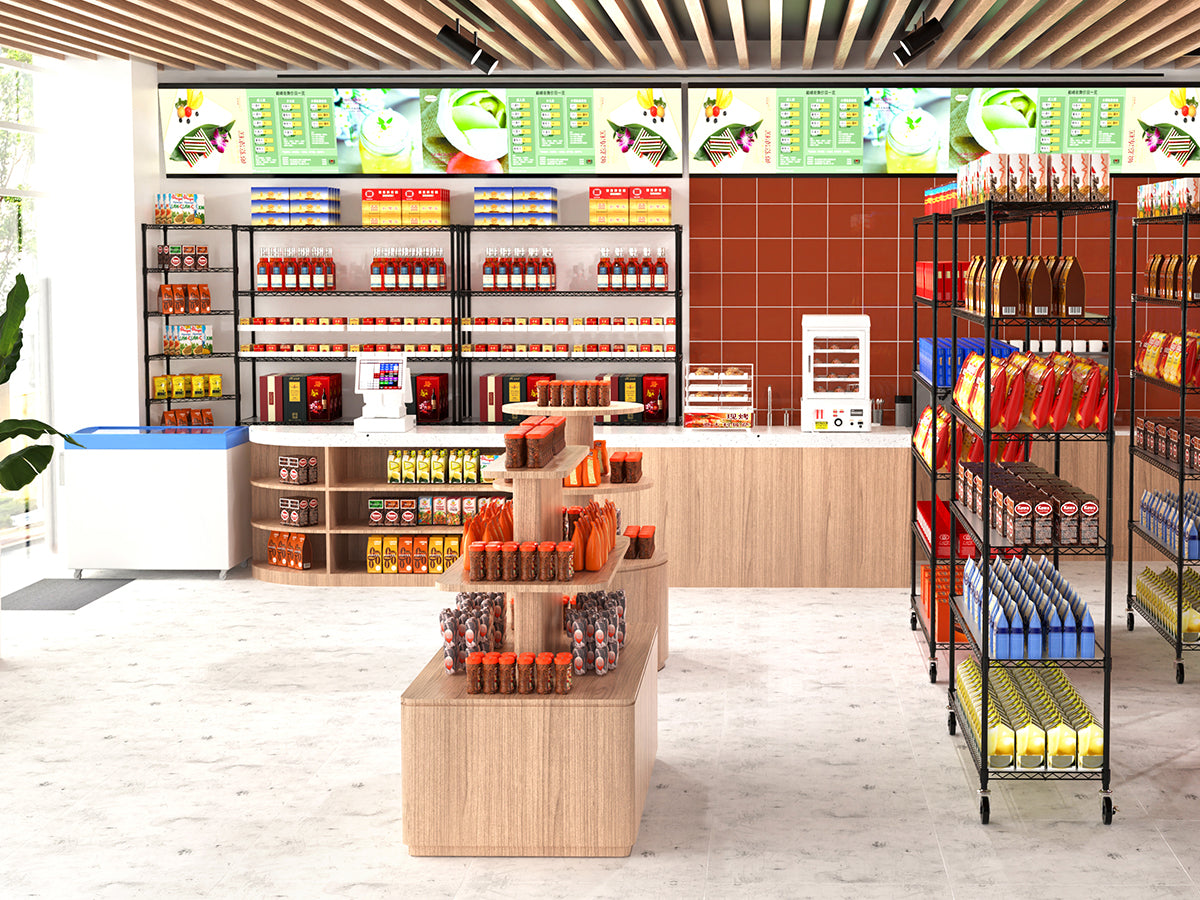 Étagère métallique à 6 niveaux, 6 000 lb, réglable en hauteur, avec roulettes, noire, pour garage