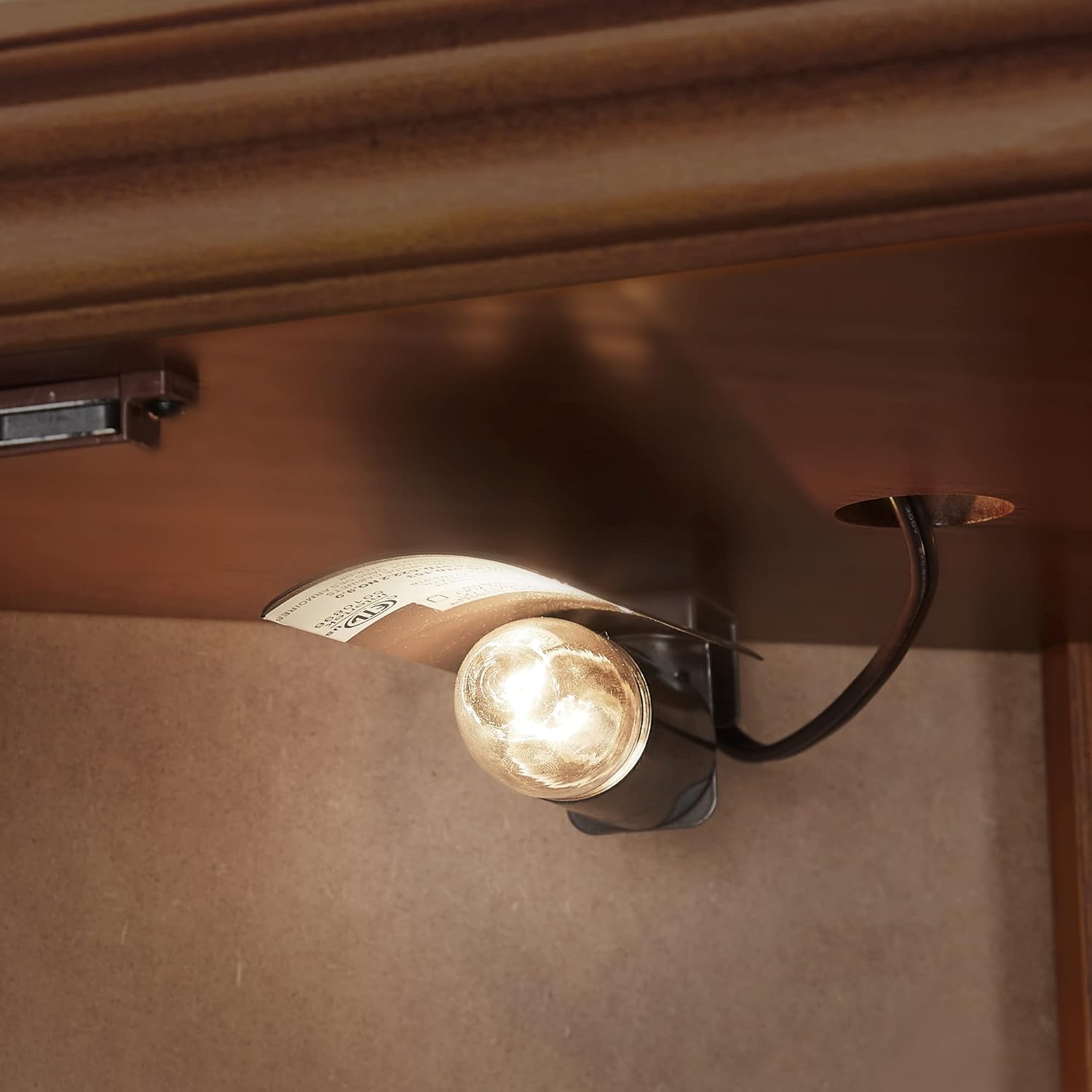 Corner Curio Cabinet with 5 Shelves and Lighting System, Walnut(E26 light bulb not included)