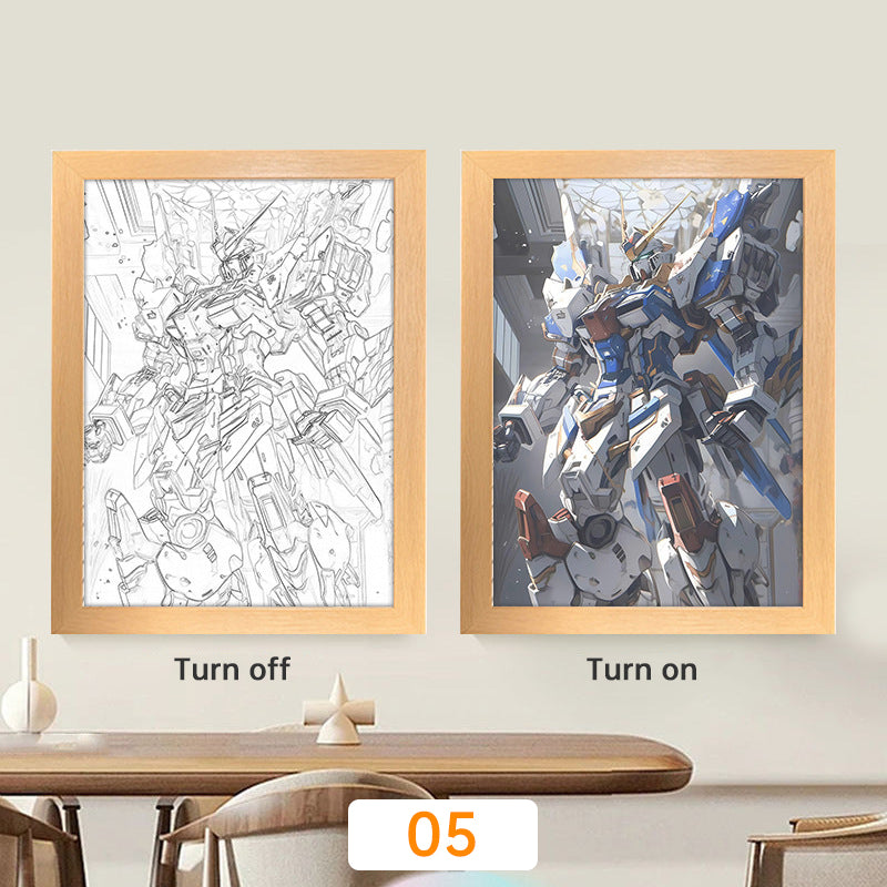 Lampe de lune à LED avec peinture lumineuse animée Kyojuro Rengoku Kimetsu Demon Slayer, cadre photo pour décoration murale de chambre, cadeaux Hoom Deco No Yaiba