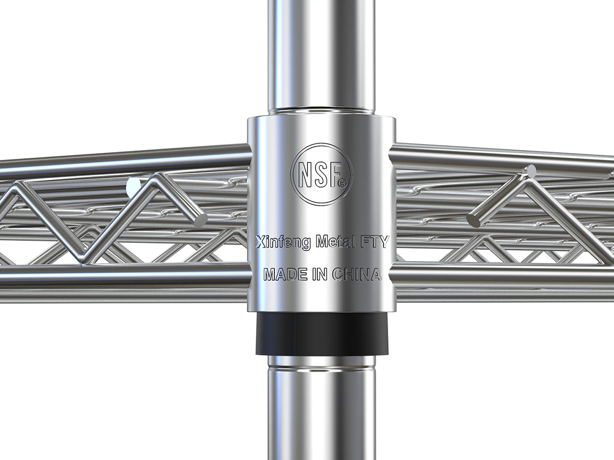 Étagère métallique à 6 niveaux, capacité de charge de 6 000 lb, réglable en hauteur, avec roulettes, conforme à la norme NSF