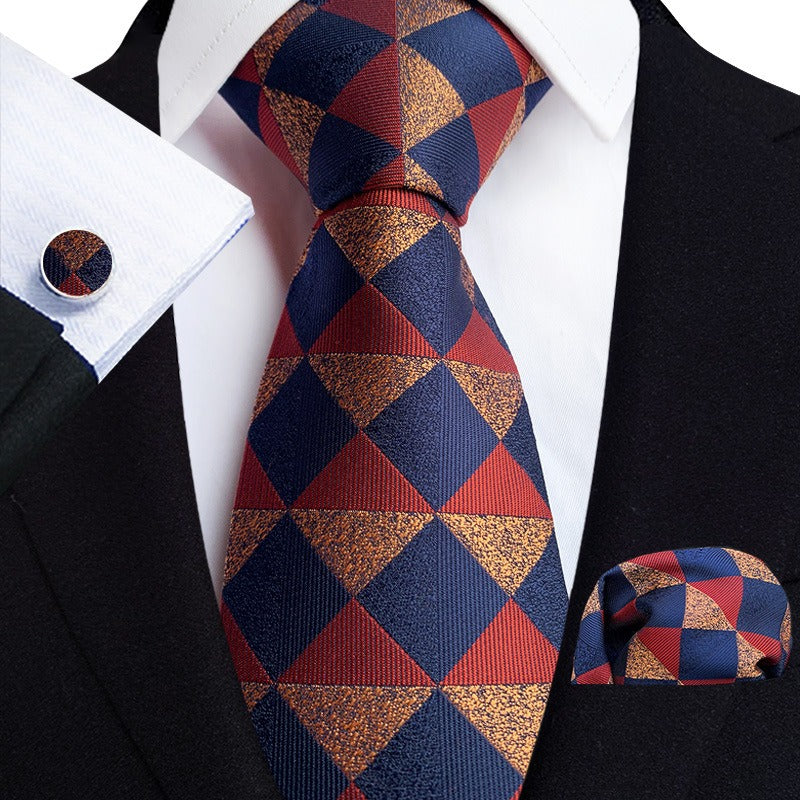 Ensemble trois pièces pour homme, cravate, poche, serviette, manchette, motif cachemire, taille et fleur