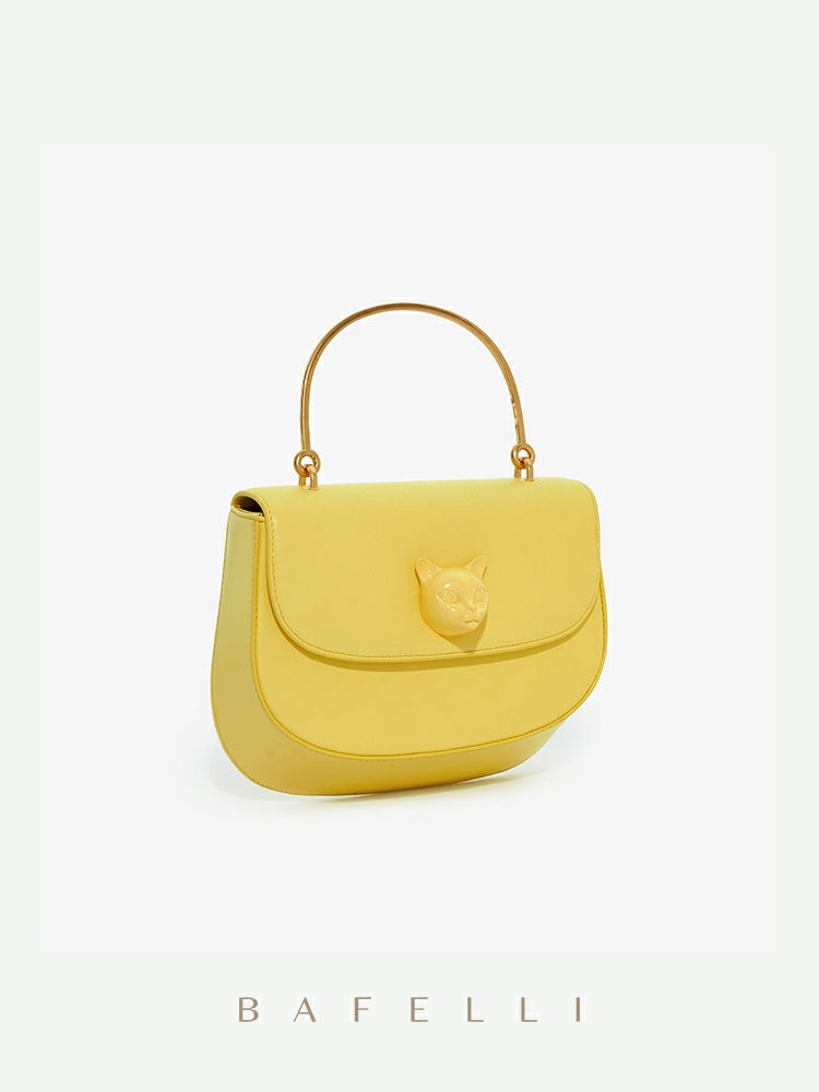 Sac populaire pour femmes, nouveau sac à main en cuir de niche léger de luxe, sac à bandoulière simple en forme de tête de chat