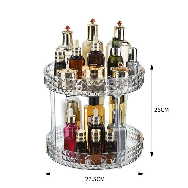 Commode de luxe, étagère de rangement rotative pour cosmétiques, boîte de toilette, bureau, parfum, produits de soins de la peau, plateau