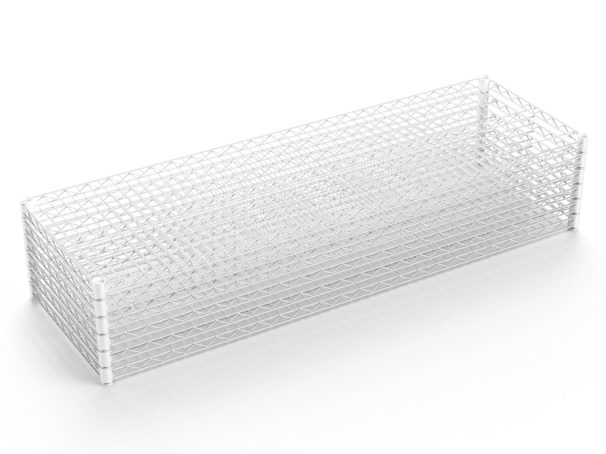 6 Tier Wire Shelving Unit 6000 LBS NSF Height Adjustable Metal Garage Storage Shelves with Wheels White