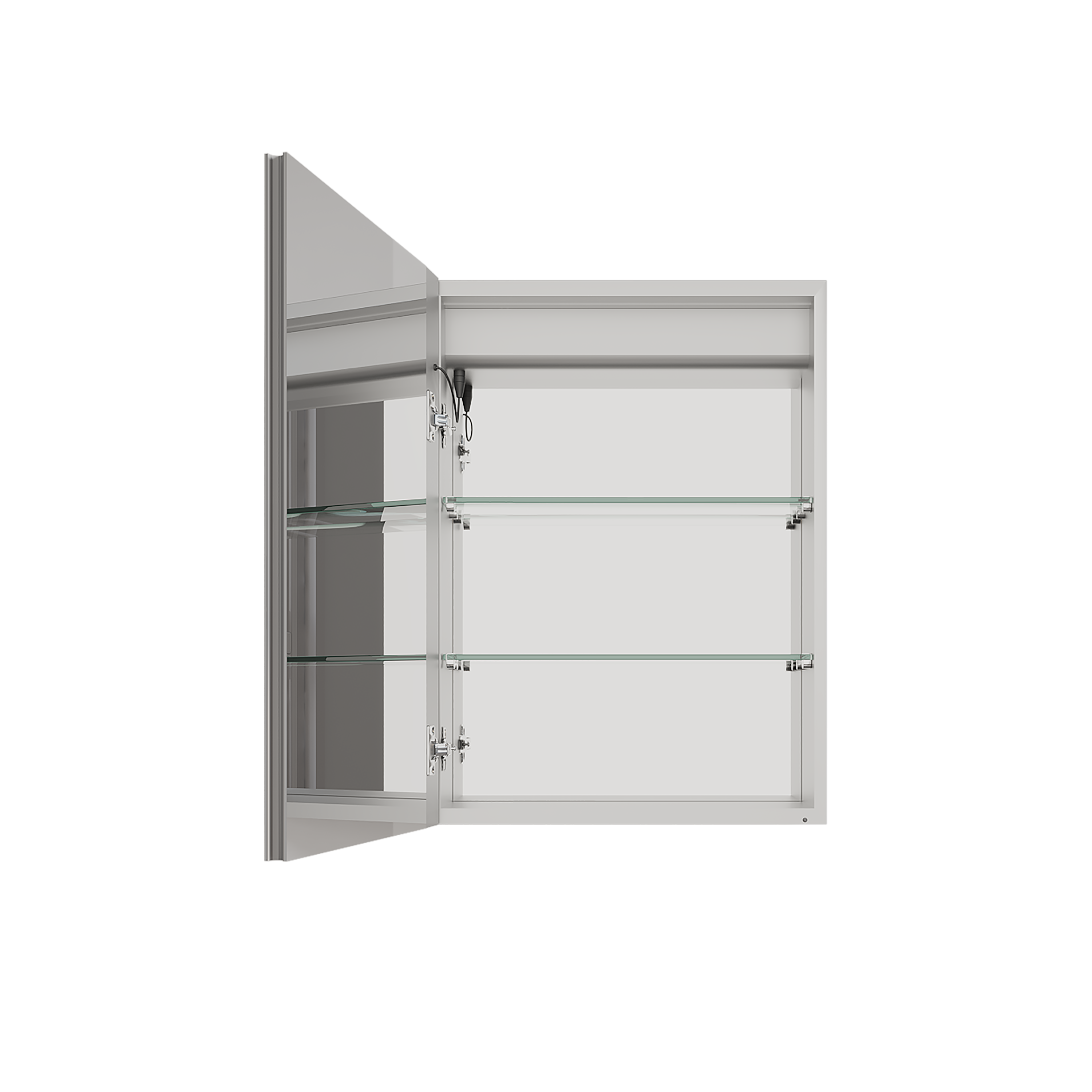 Armoire à pharmacie de salle de bain 26x20 pouces (porte gauche) avec miroir LED 3000K ~ 6000K éclairage à porte simple armoire de salle de bain avec interrupteur tactile réglable