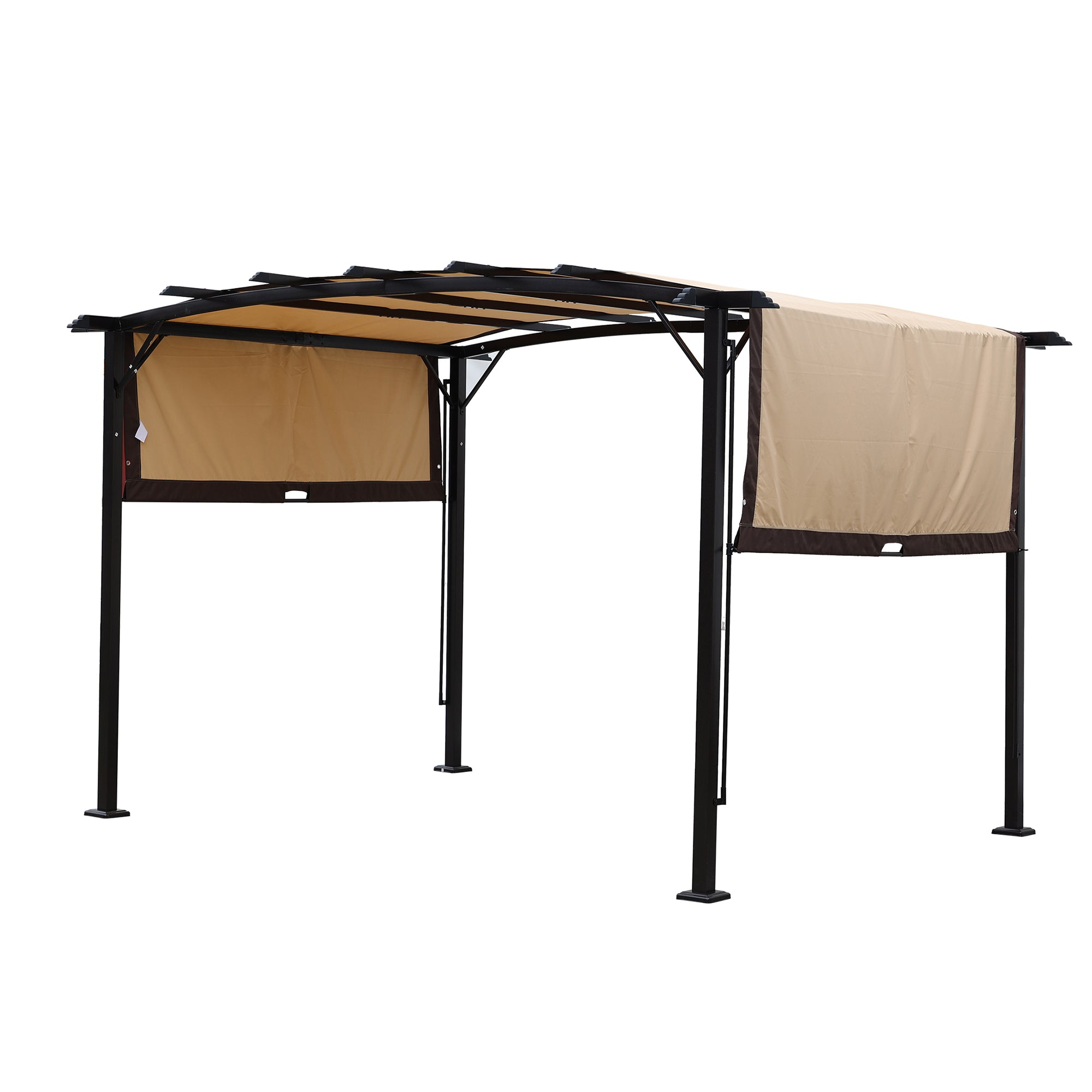 Pergola d'extérieur 12 x 9 pieds, tonnelle rétractable, structure en acier, pergola à raisins, abri solaire pour jardins