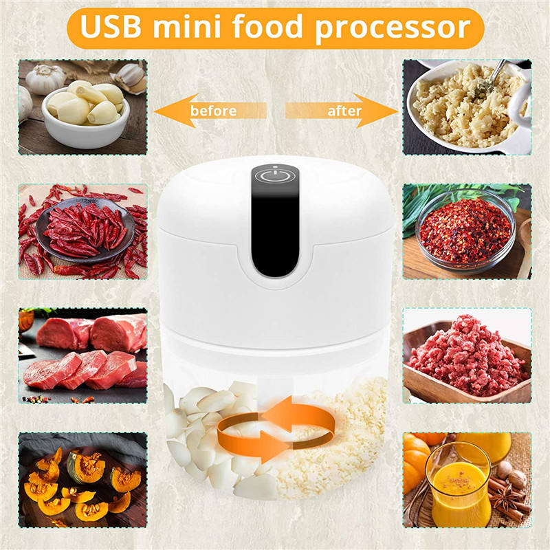 Mini hachoir électrique multifonction rechargeable par USB, appareil de cuisine domestique de 250 ml, presse-ail, batteur à ail sans fil