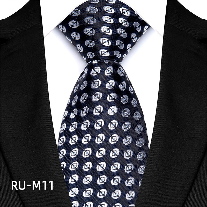 Cravate de costume pour homme à rayures haute densité et petites fleurs