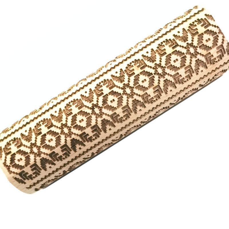 Rouleau à pâtisserie en bois de hêtre gravé au laser, rouleau à pâtisserie imprimé, rouleau à pâtisserie en relief, rouleau à pâtisserie de Noël, rouleau à pâtisserie pour biscuits au sucre
