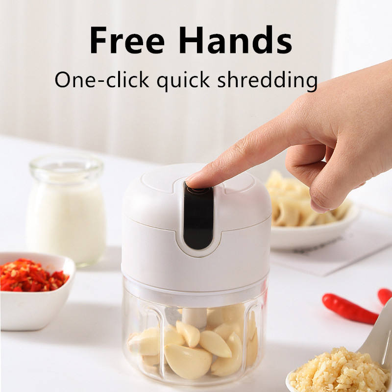 Mini hachoir électrique multifonction rechargeable par USB, appareil de cuisine domestique de 250 ml, presse-ail, batteur à ail sans fil