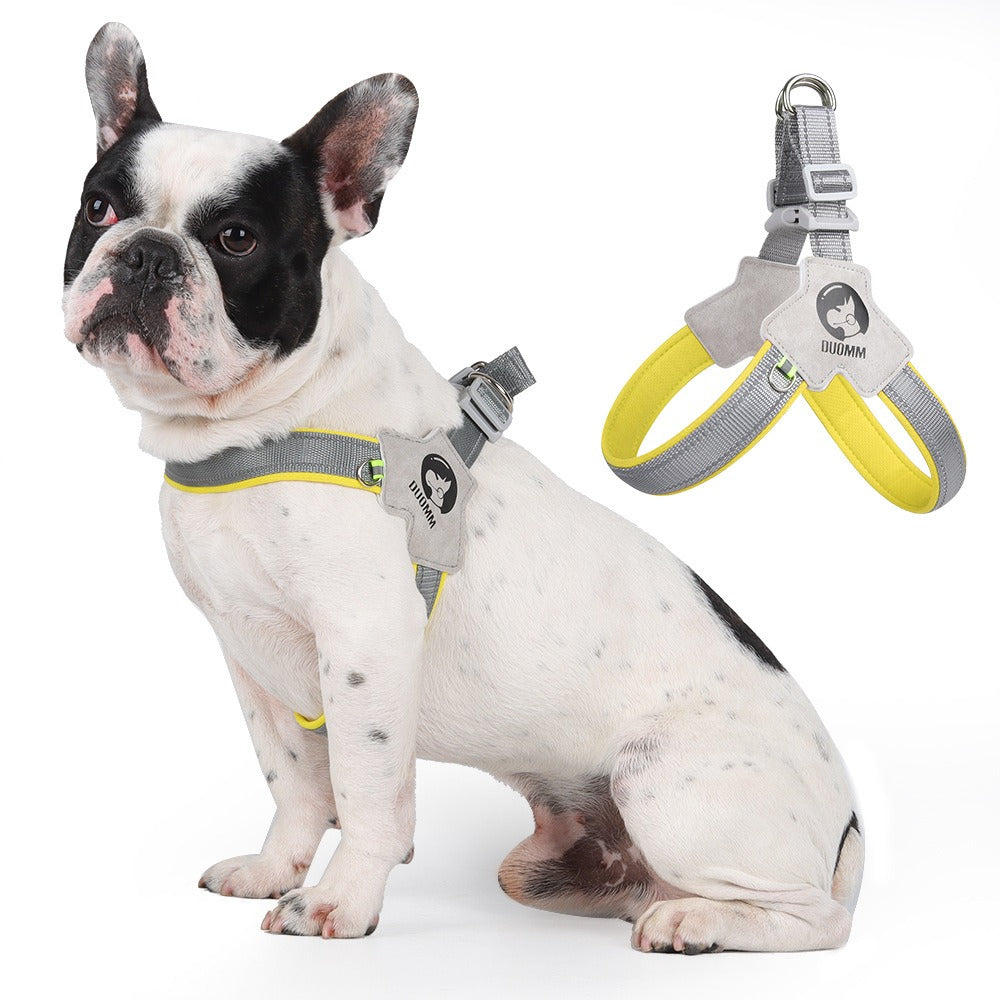 Harnais de poitrine pour chien de style selle, harnais réfléchissant et respirant
