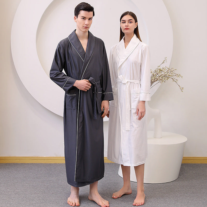 Peignoir en satin fin à séchage rapide et absorption d'eau pour couples, yukata long et grande taille pour hommes