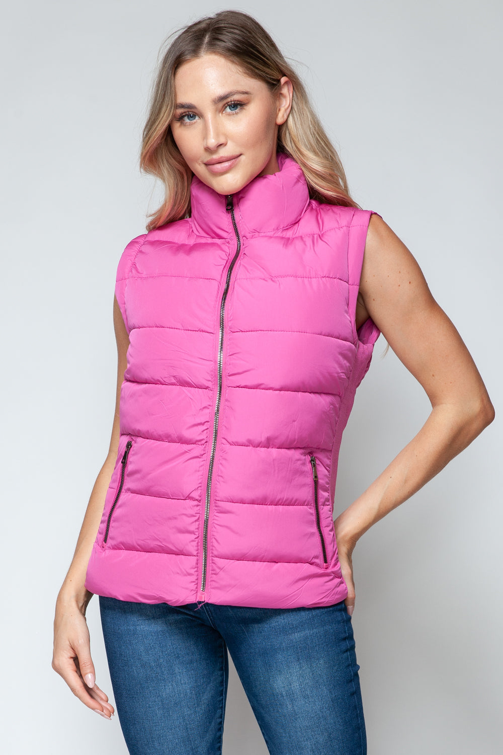 Gilet à col roulé zippé snob avec poches
