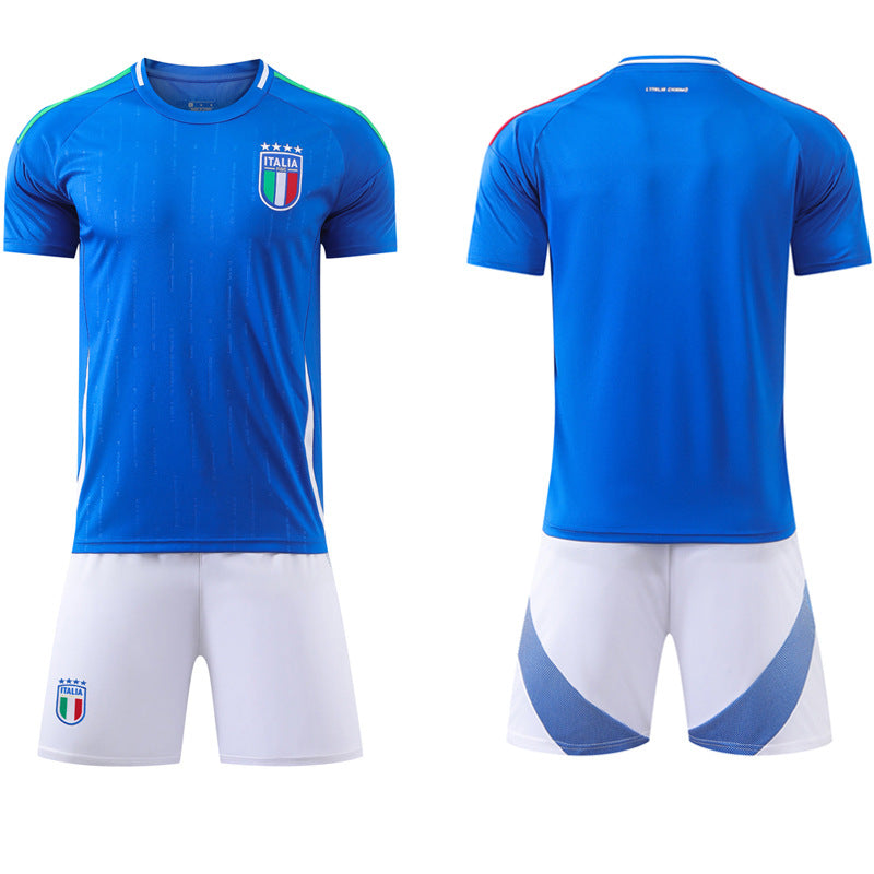 Maillot de football domicile Italie Coupe d'Europe n° 14 Chiesa 18 Barella équipe nationale