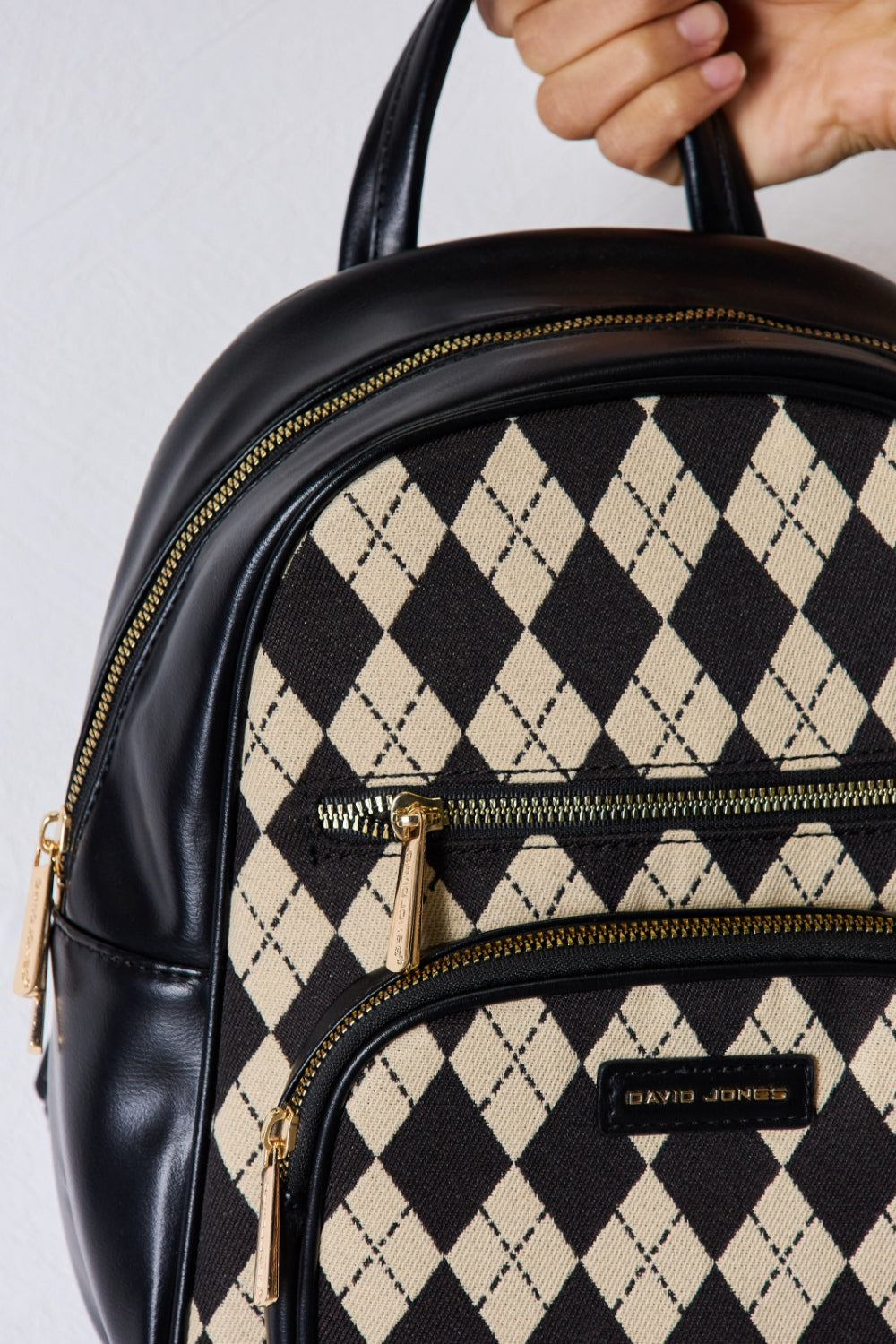 Sac à dos en cuir PU à motif losanges David Jones
