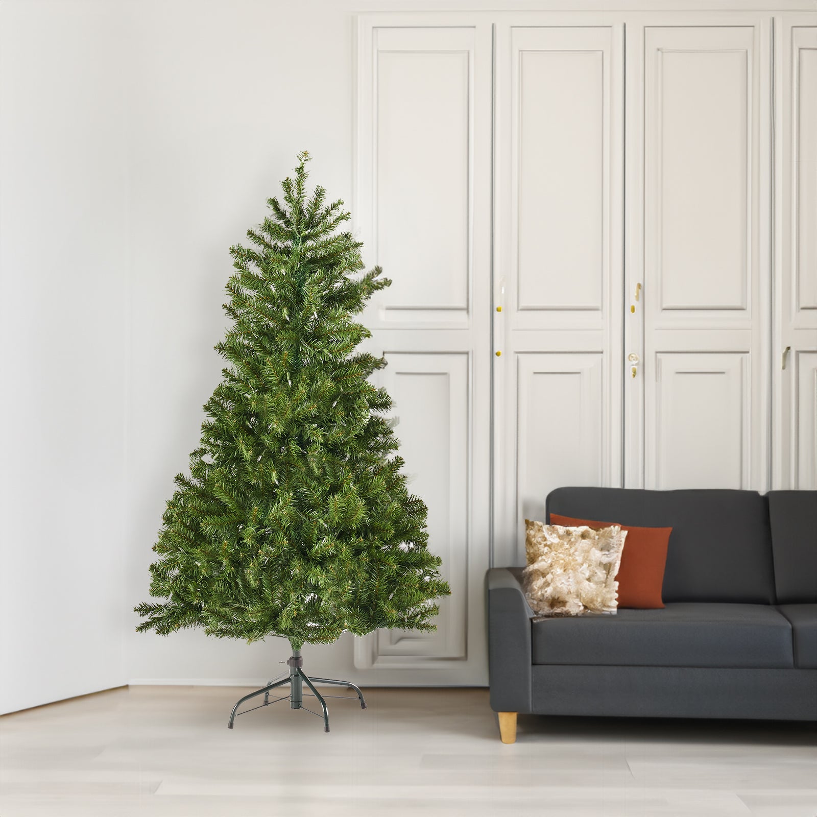 Arbre articulé de 4,5 pi avec 200 lumières transparentes - UL, diamètre : 32