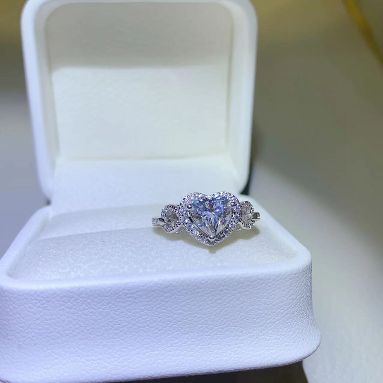Bague en argent sterling 925 avec moissanite de 1 carat