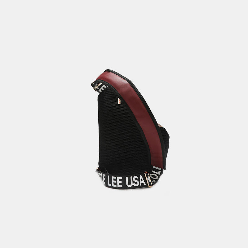 Sac bandoulière en cuir vegan à motif léopard et lèvres Nicole Lee USA