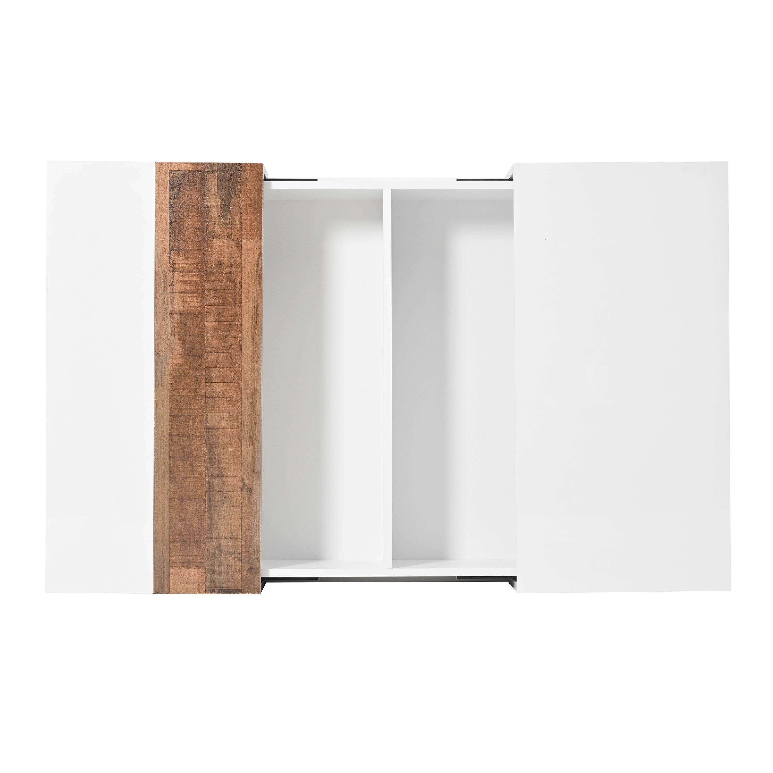 ON-TRANS 31,4 pouces x 31,4 pouces avec plateau coulissant, table centrale haute brillance, espace de rangement caché blanc