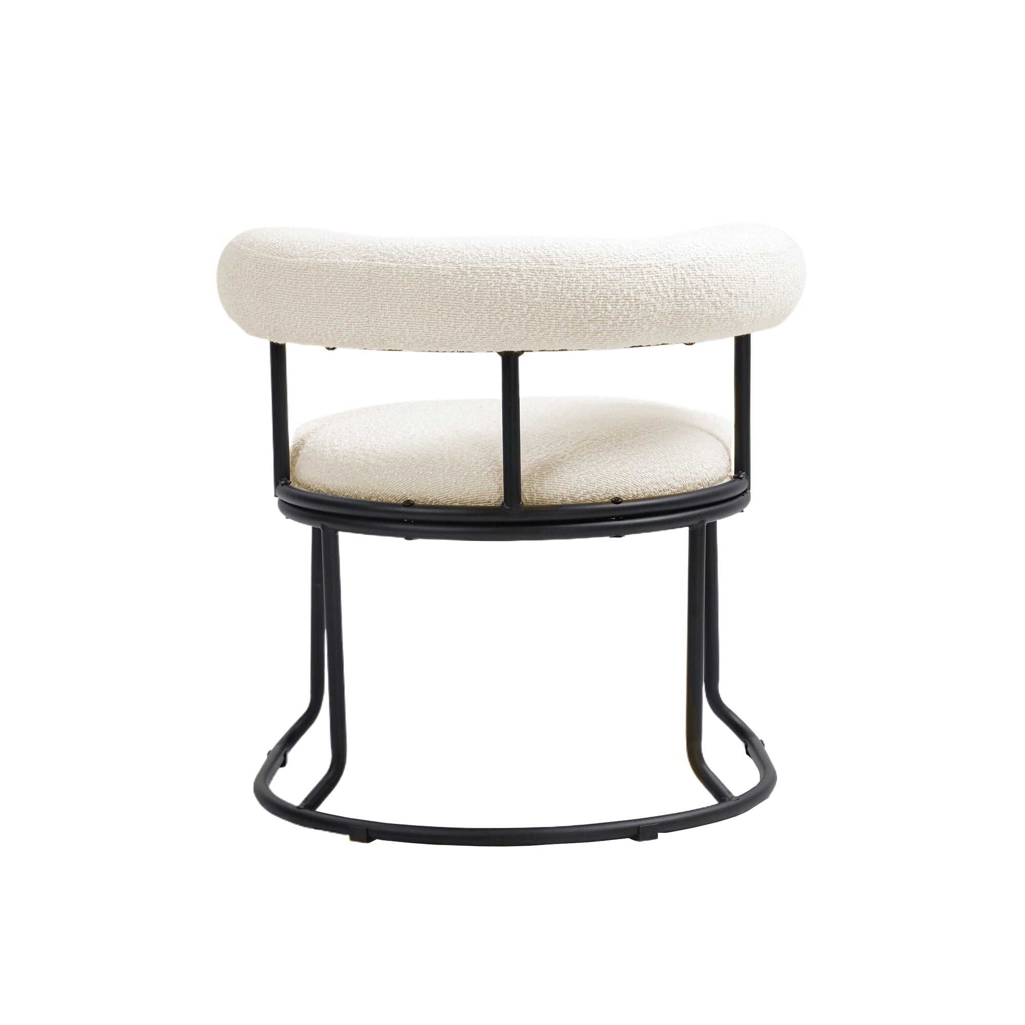 Ensemble de deux chaises de salle à manger COOLCOOL Boucle, chaise médiévale moderne à dossier incurvé, coussin rond (Boucle beige)