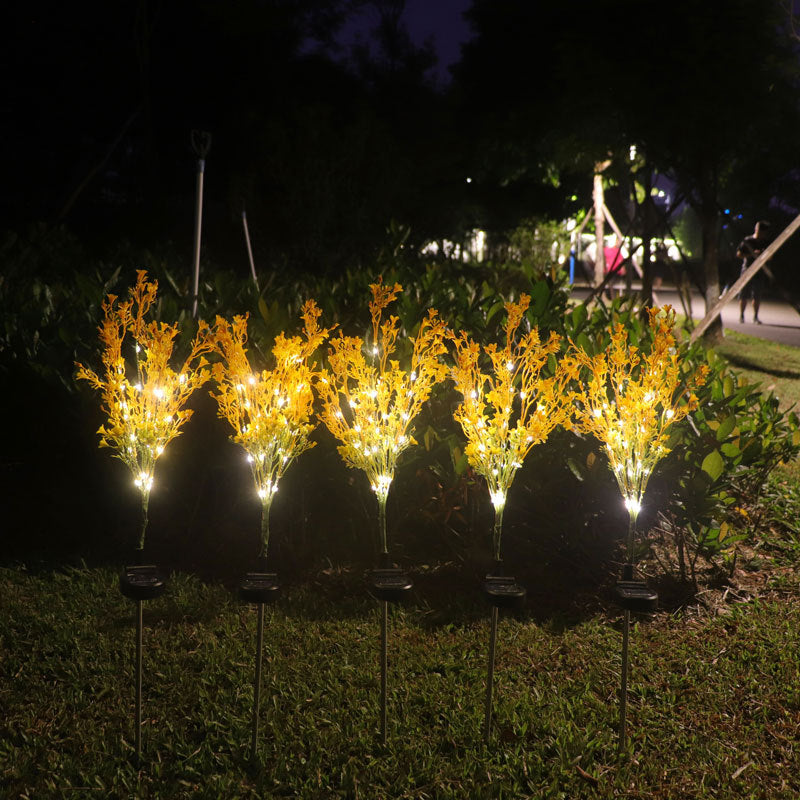 Led Solar Rape Lantern 12 Head Community Garden Ground Plug Outdoor Solar Lawn Lamp