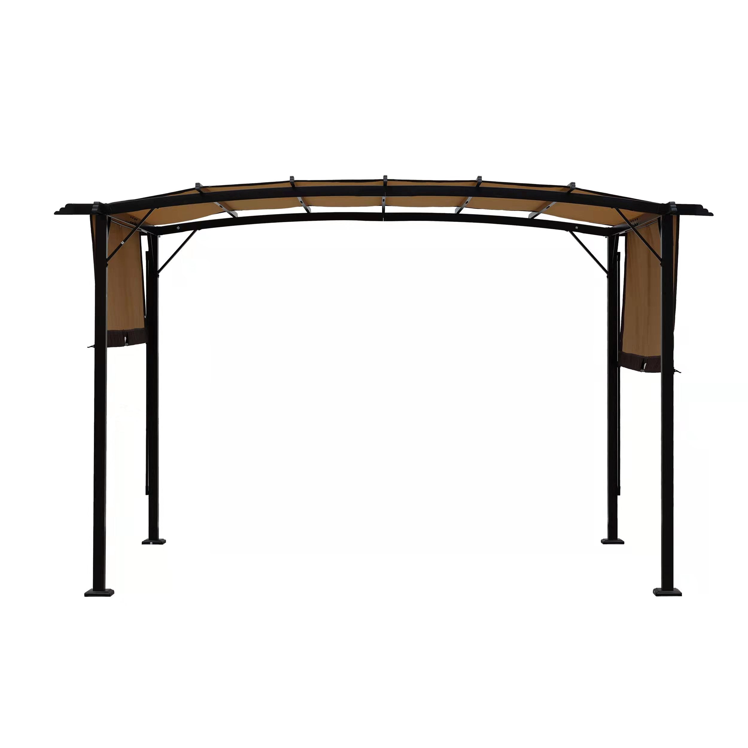 Pergola d'extérieur 12 x 9 pieds, tonnelle rétractable, structure en acier, pergola à raisins, abri solaire pour jardins