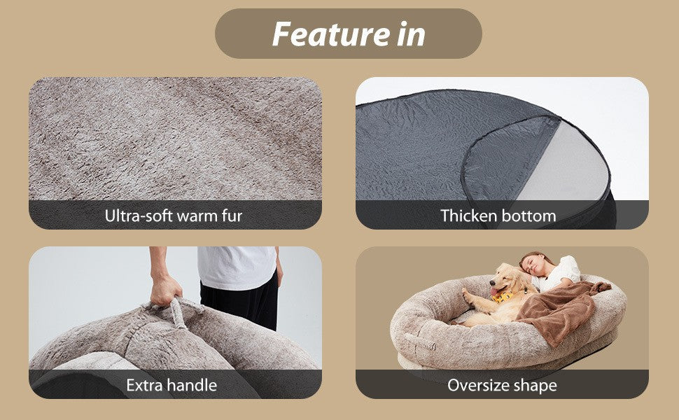Lit pour chien pour humains Lit portable pour animaux de compagnie Lit géant pour chien Lit humain Lit pour chat Lit pour chien