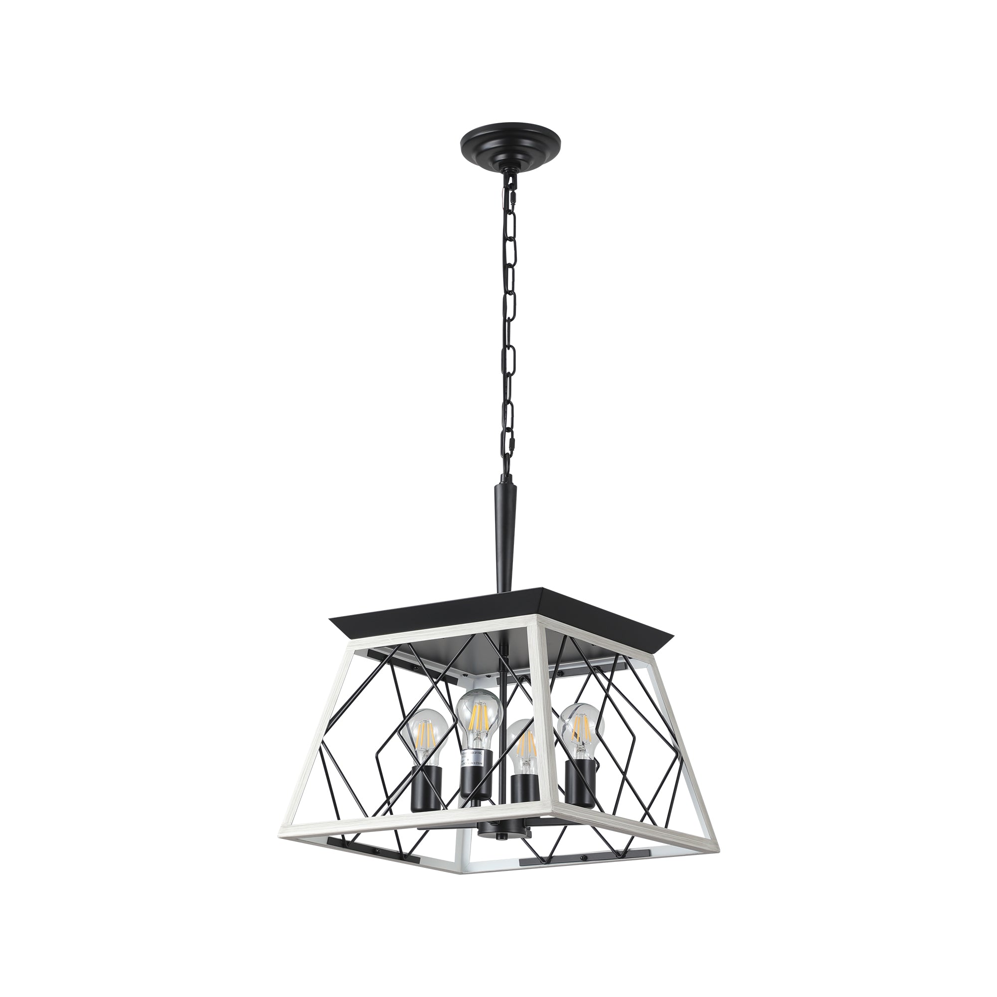 Lustre de ferme à 4 lumières pour salle à manger (sans ampoules)