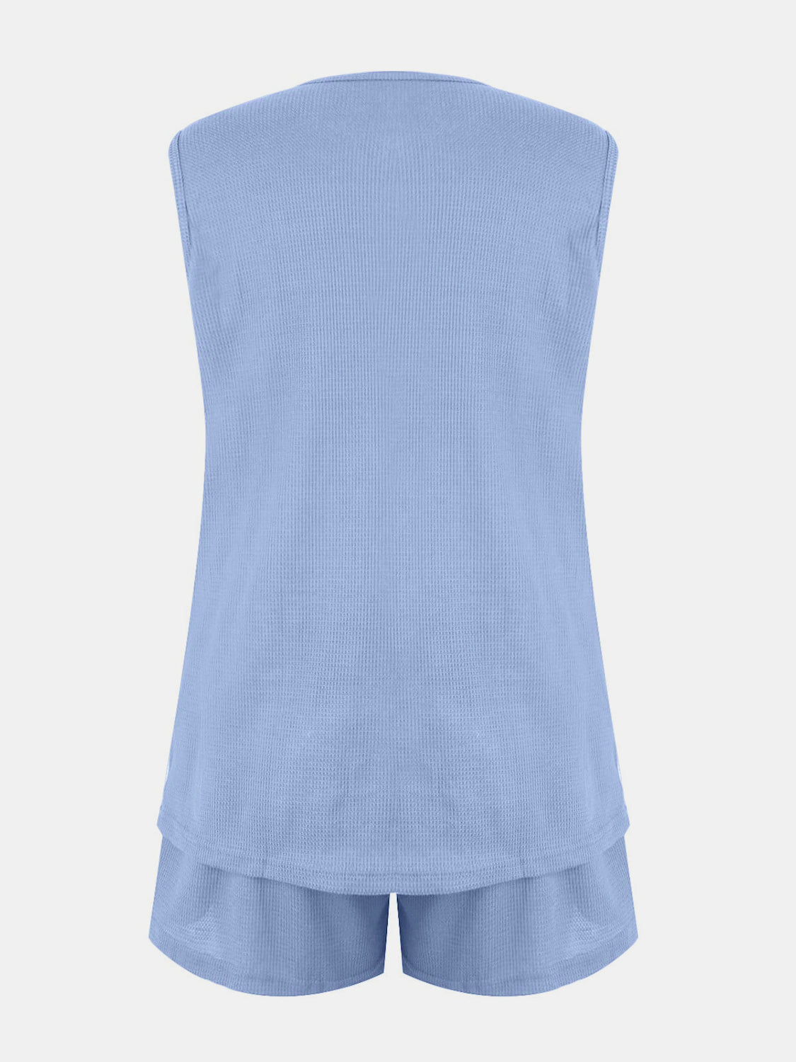 Ensemble haut et short crantés en tricot gaufré pleine grandeur