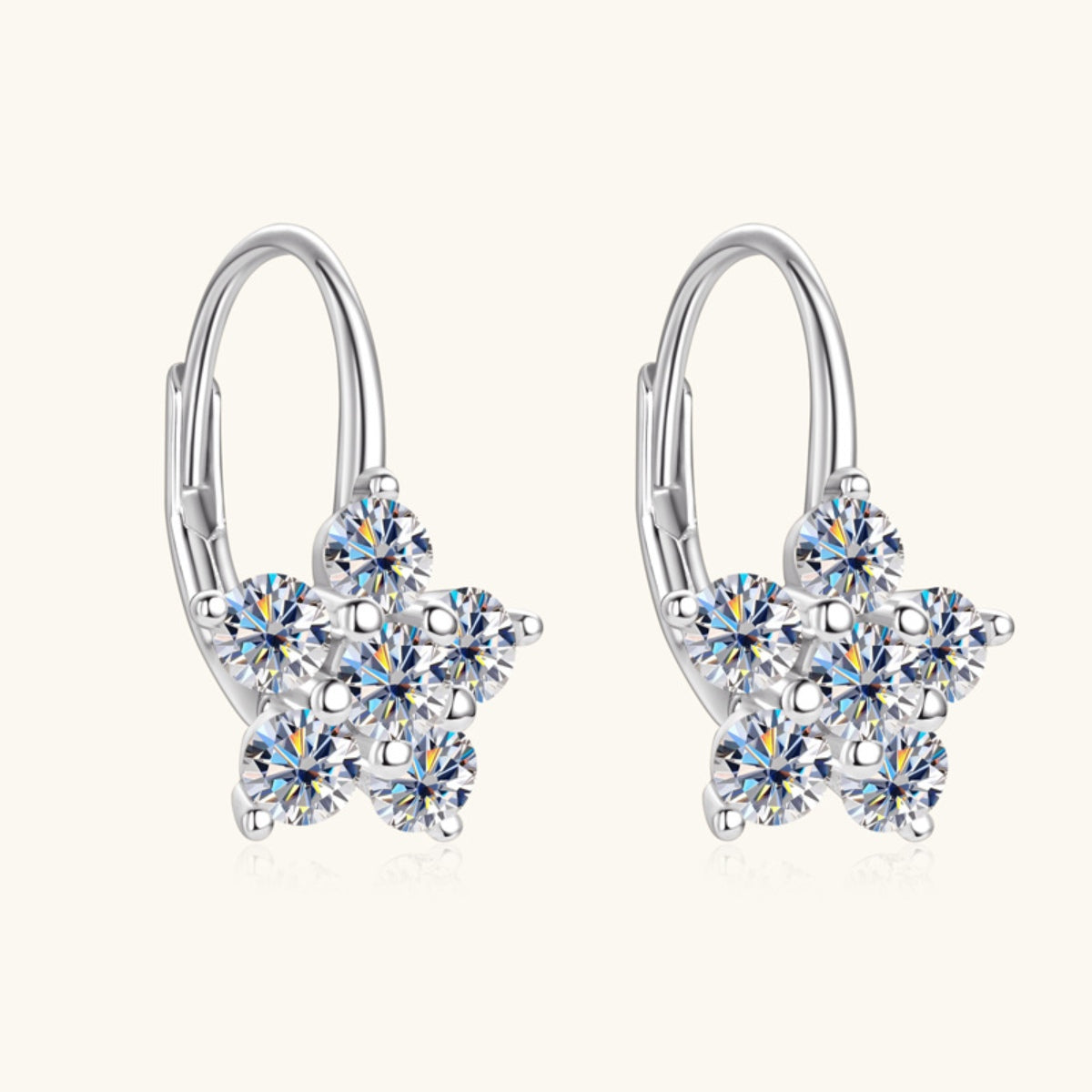 Boucles d'oreilles créoles en argent sterling 925 avec moissanite de 1,2 carat