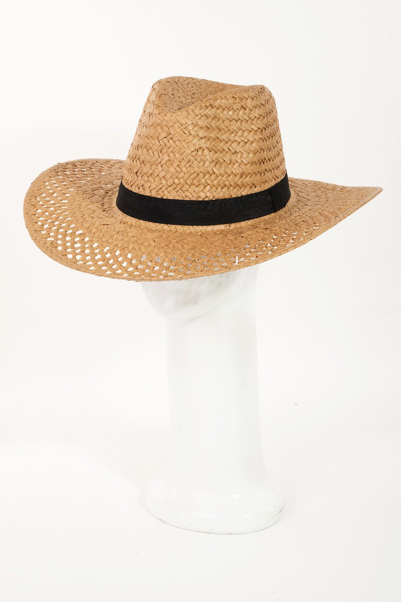 Chapeau de soleil en paille tressée Fame
