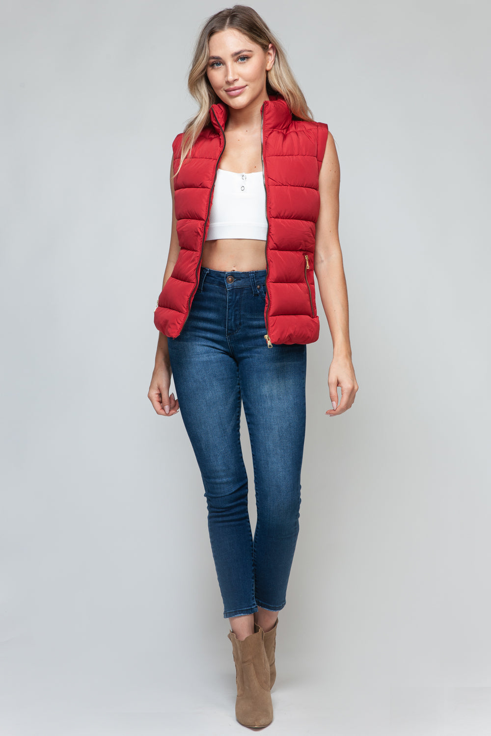 Gilet à col roulé zippé snob avec poches