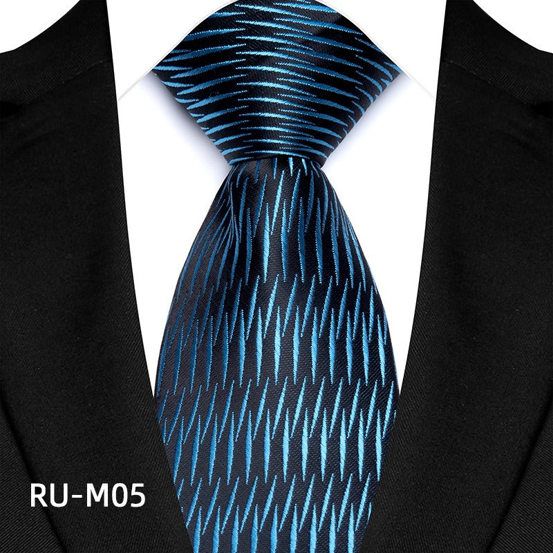 Cravate de costume pour homme à rayures haute densité et petites fleurs