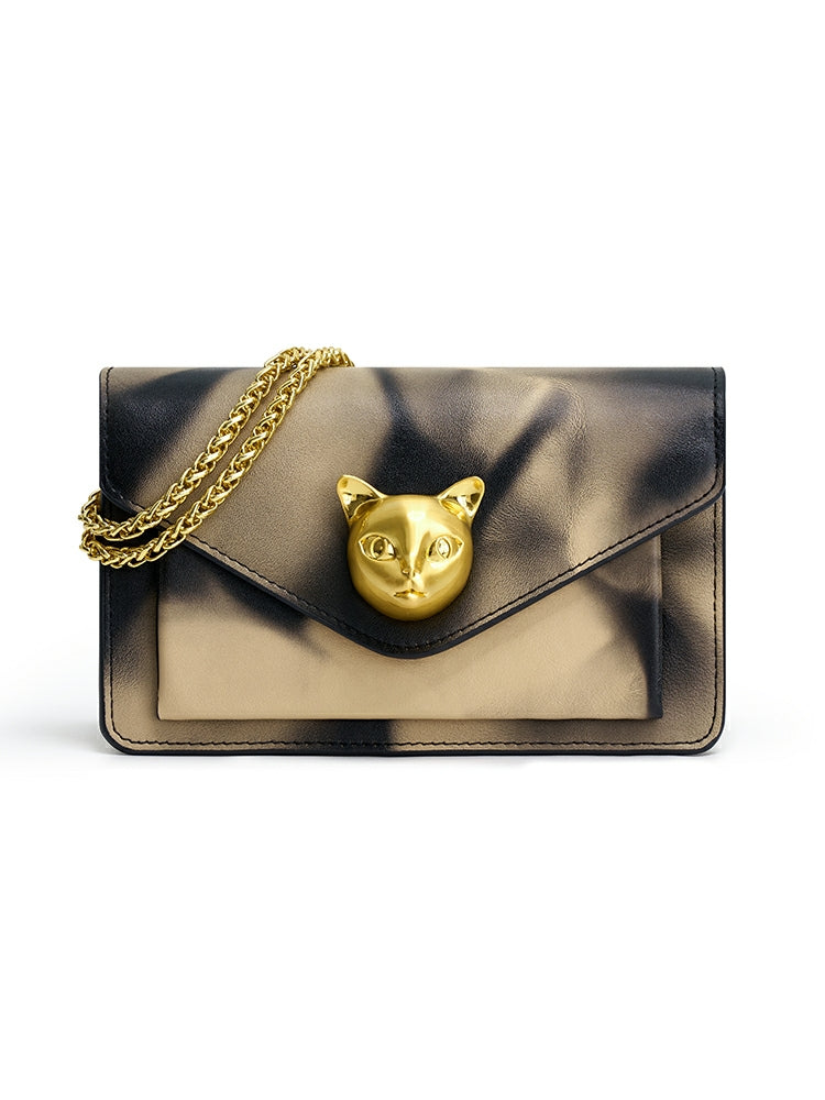 Sac de créateur original pour femmes, nouveau sac tête de chat, niche, sac léger de luxe en cuir pour femmes, sac messager à chaîne tendance