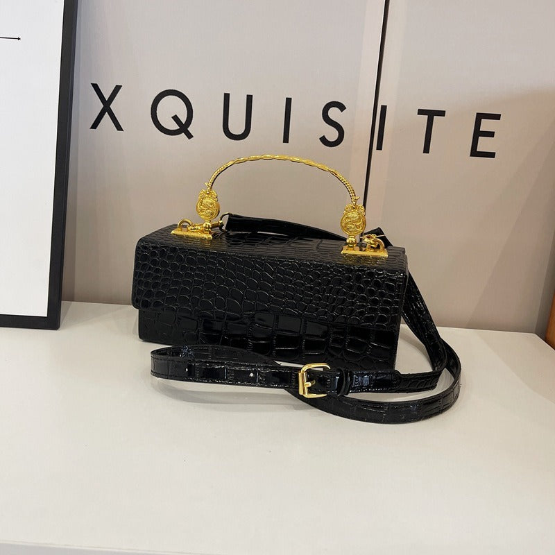 Sac à bandoulière polyvalent en cuir laqué