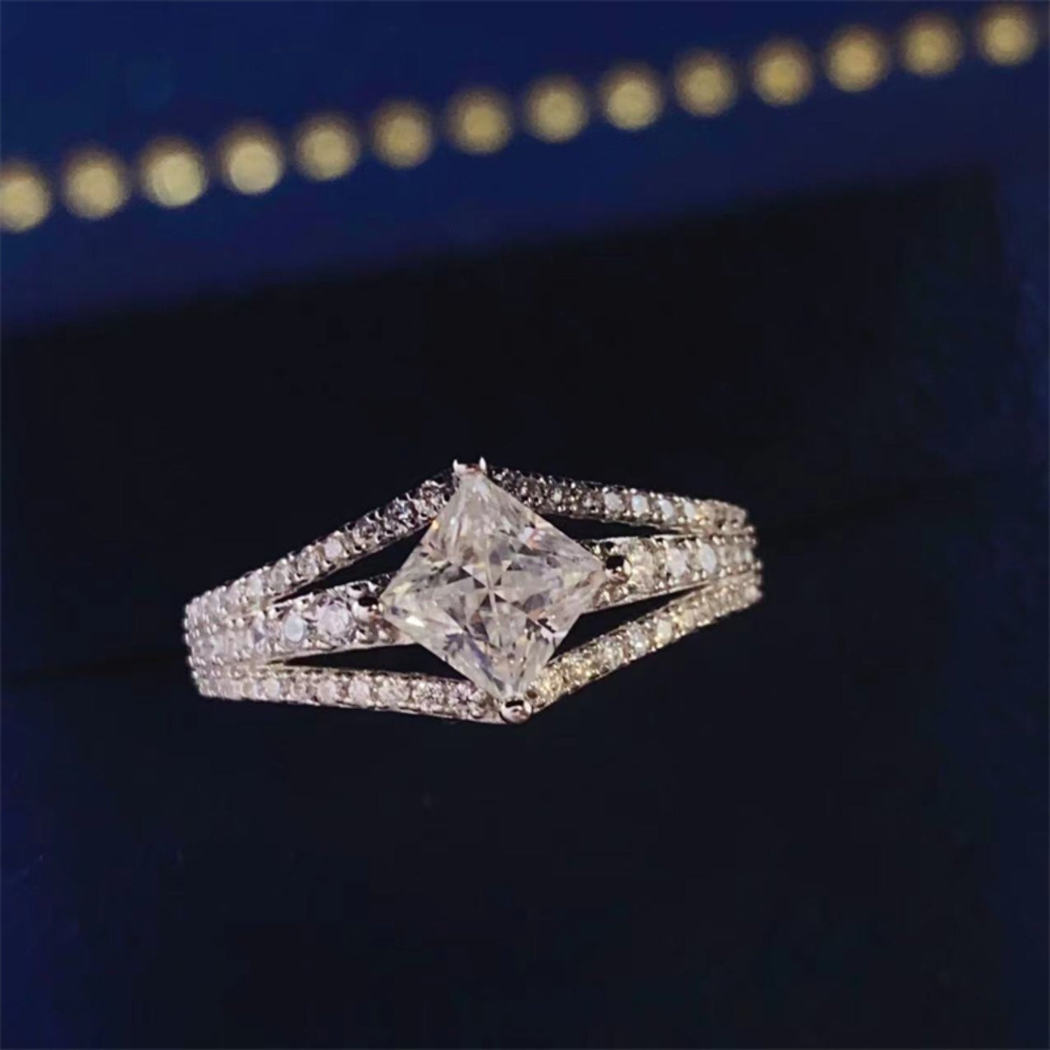 Bague en argent sterling 925 avec moissanite de 1 carat