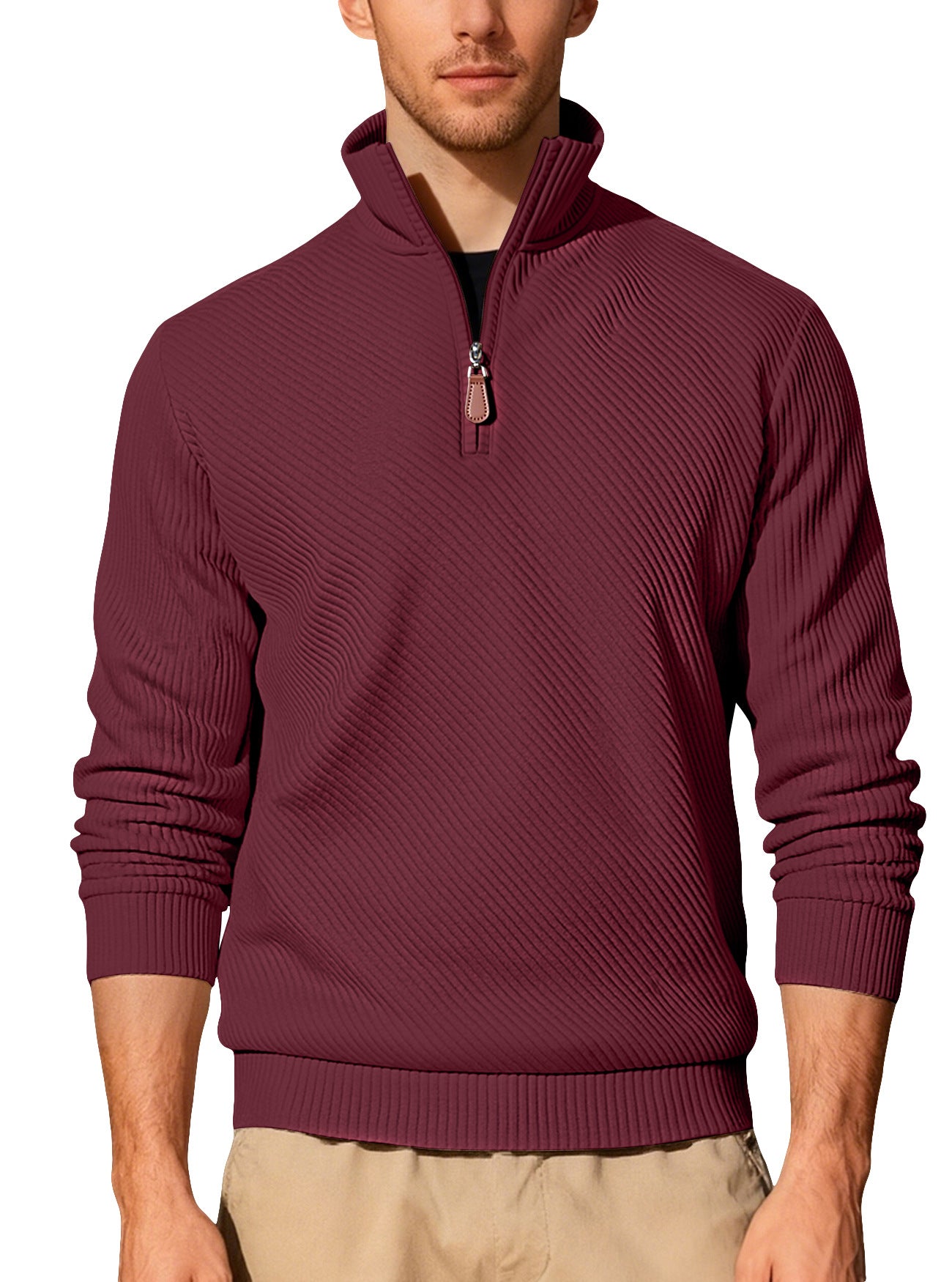 Long sleeved half zip sports hoodie