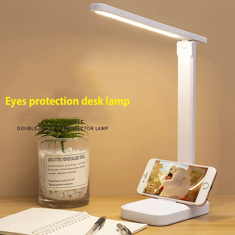 Lampe de bureau à LED avec protection des yeux, variateur tactile, réglage de la couleur, chargement, chevet, lecture