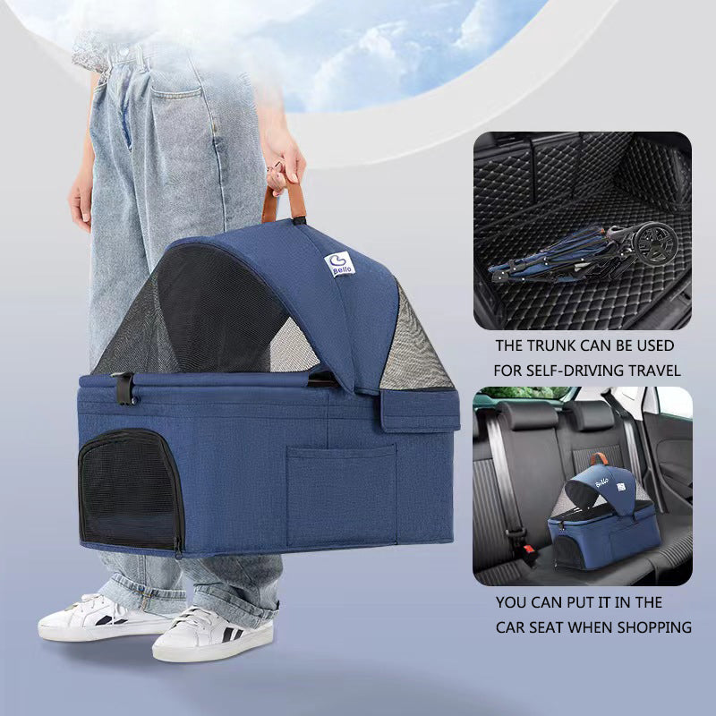Poussette pour chien et chat, pliable et empilable, idéale pour promener le chien et les chats