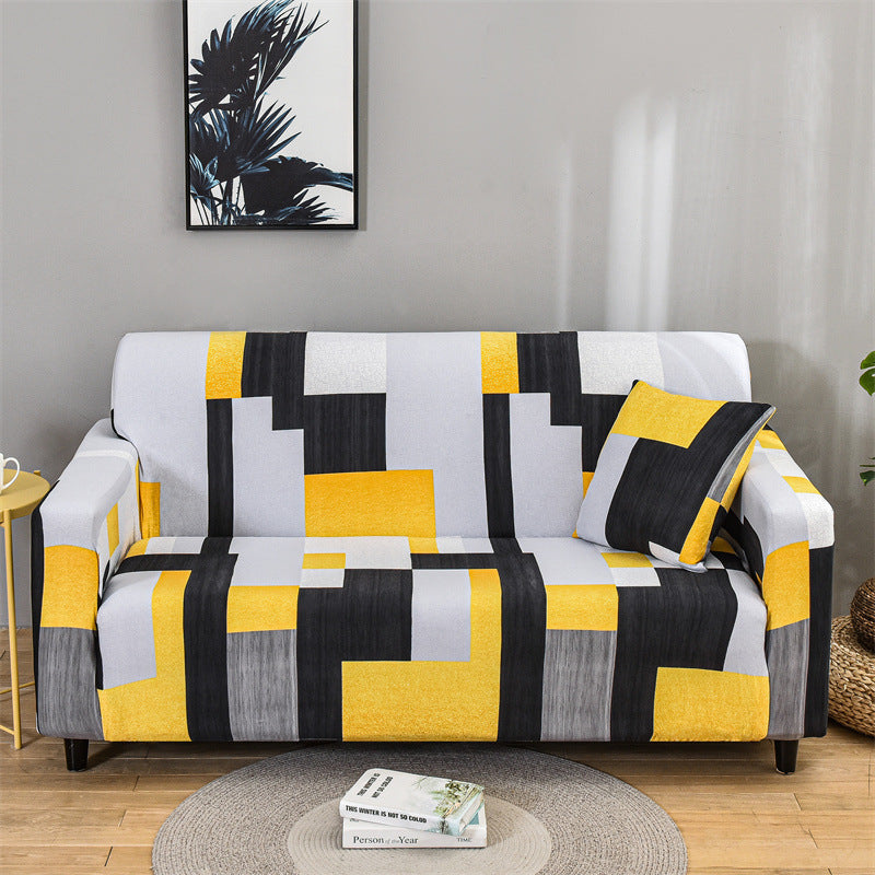 Printed sofa cover with all inclusive sand and elastic sofa cover
