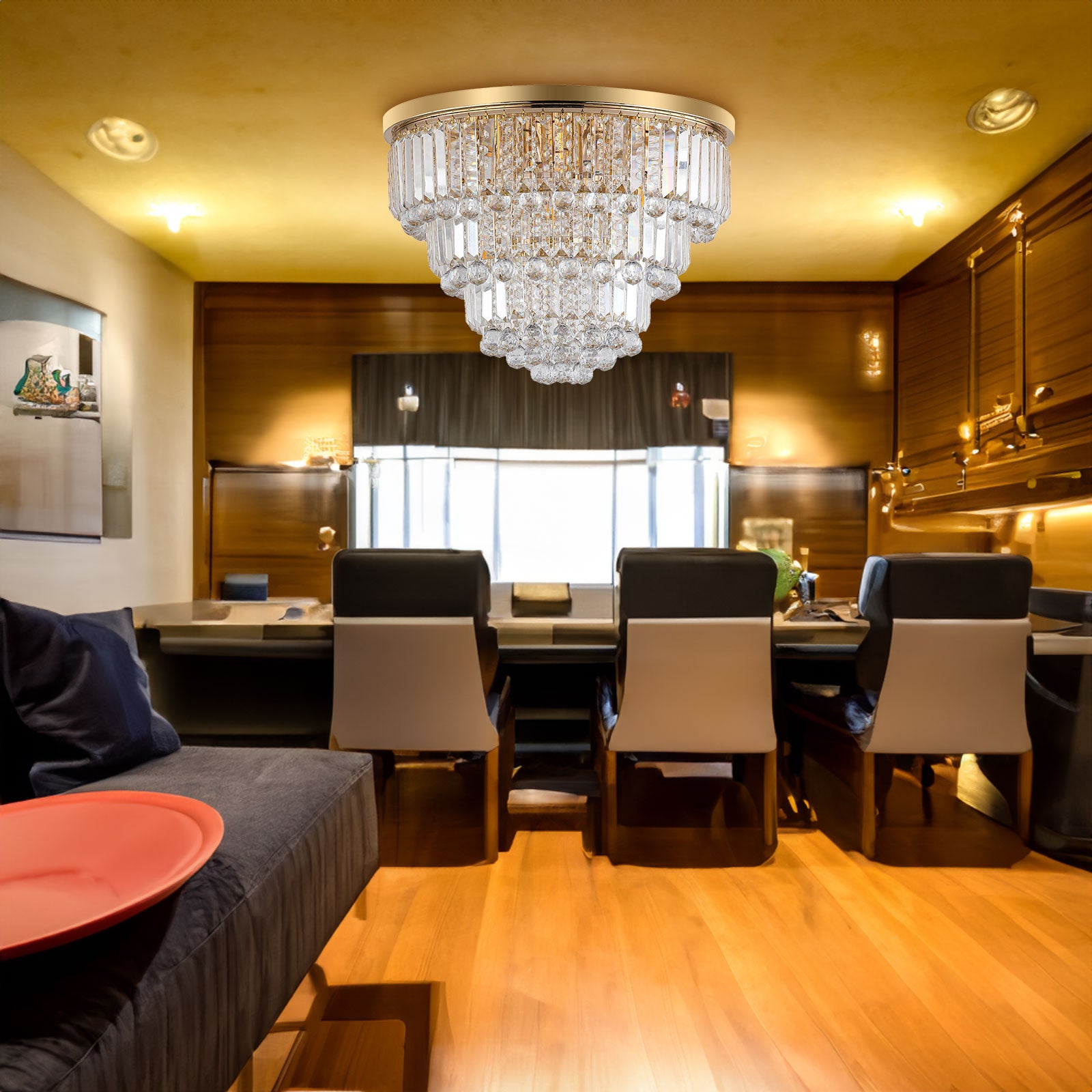 Lustres en cristal de style moderne de luxe doré, grands lustres de plafond, salle à manger, salon, chambre à coucher