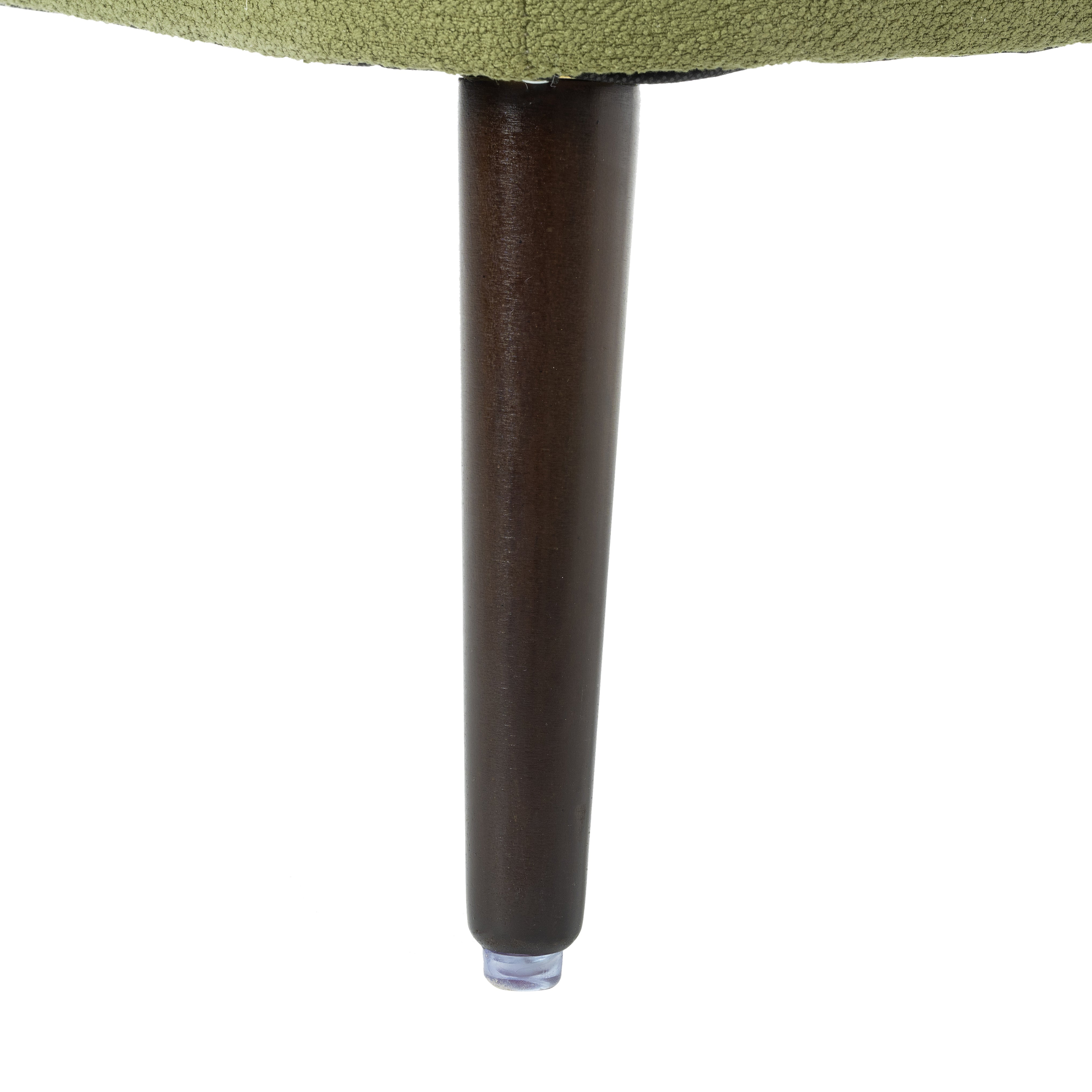 Chaise tonneau, chaise de style moderne, fauteuil en tissu, fauteuil club, fauteuil avec coussin de jambe en bois massif, coussin de taille vert olive
