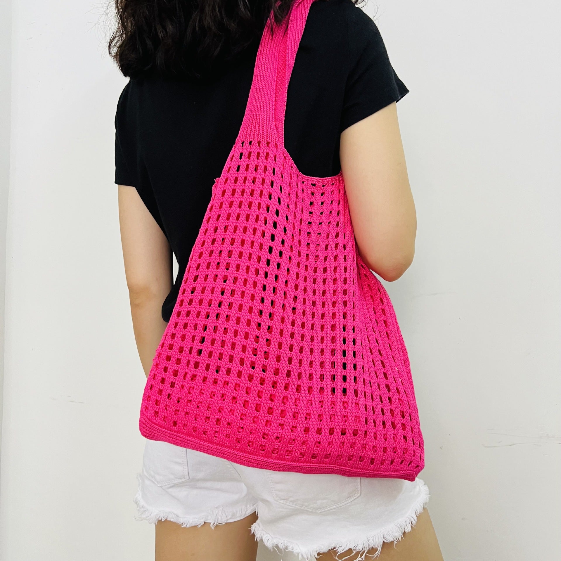 Nouveau sac tricoté, sac creux, sac simple, sac à bandoulière, sac de plage, sac à main, sac pour femme