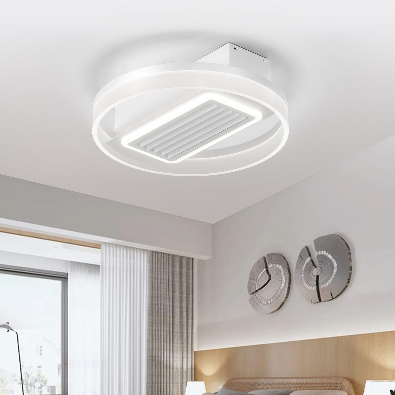 Lampe de ventilateur sans pales avec lumières LED à intensité variable